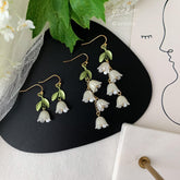Lily of the Valley Earrings, lily flower dangle earrings, Unique Floral Earring, Gift For Her